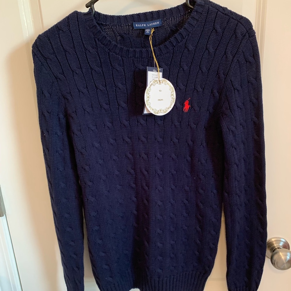Navy Blue Ralph Lauren Crew Neck Sweater